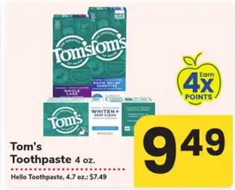 ACME Tom's Toothpaste 4 oz offer