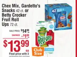 Smart & Final Chex Mix, Gardetto's Snacks or Betty Crocker Fruit Roll Ups offer