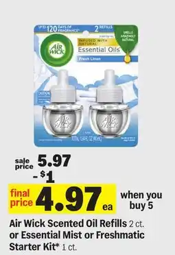 Meijer Air Wick Scented Oil Refills 2 ct. or Essential Mist or Freshmatic Starter Kit* 1 ct offer