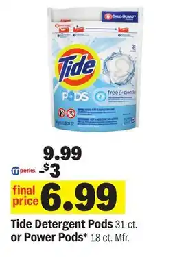 Meijer Tide Detergent Pods 31 ct. or Power Pods* 18 ct offer