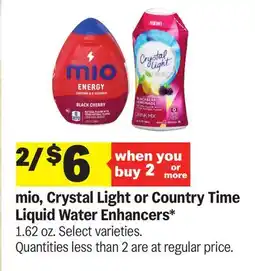 Meijer mio, Crystal Light or Country Time Liquid Water Enhancers offer
