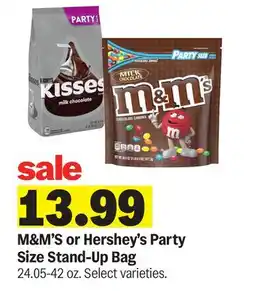 Meijer M & M' S or Hershey's Party Size Stand-Up Bag offer