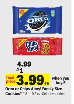 Meijer Oreo or Chips Ahoy! Family Size Cookies offer