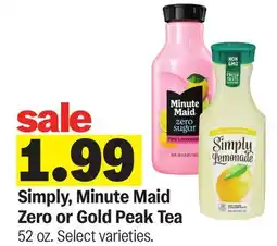 Meijer Simply, Minute Maid Zero or Gold Peak Tea offer