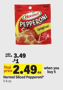 Meijer Hormel Sliced Pepperoni offer