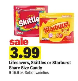 Meijer Lifesavers, Skittles or Starburst Share Size Candy offer
