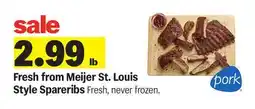 Meijer Fresh from Meijer St. Louis Style Spareribs offer