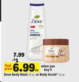 Meijer Dove Body Wash 20 oz. or Body Scrub* 15 oz offer