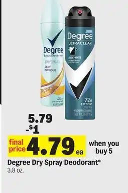 Meijer Degree Dry Spray Deodorant offer