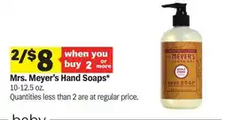 Meijer Mrs. Meyer's Hand Soaps offer