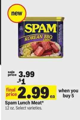 Meijer Spam Lunch Meat offer