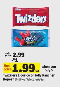 Meijer Twizzlers Licorice or Jolly Rancher Ropes offer