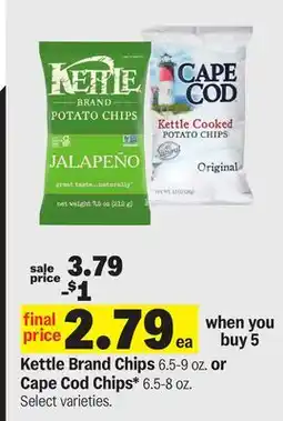 Meijer Kettle Brand Chips 6.5-9 oz. or Cape Cod Chips* 6.5-8 oz offer