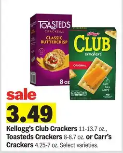 Meijer Kellogg's Club Crackers 11-13.7 oz., Toasteds Crackers 8-8.7 oz. or Carr's Crackers 4.25-7 oz offer