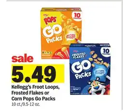 Meijer Kellogg's Froot Loops, Frosted Flakes or Corn Pops Go Packs offer