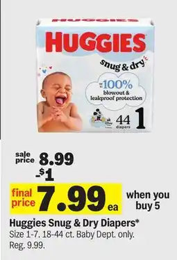 Meijer Huggies Snug & Dry Diapers offer