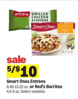 Meijer Smart Ones Entrées 6.49-10.25 oz. or Red's Burritos 4.5-5 oz offer