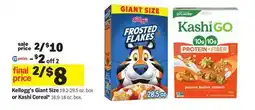 Meijer Kellogg's Giant Size 19.2-29.5 oz. box or Kashi Cereal* 16.9-18 oz. box offer