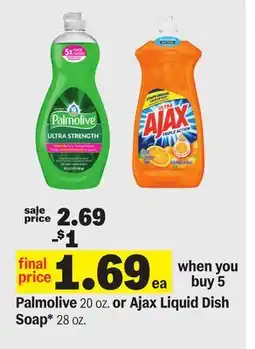Meijer Palmolive 20 oz. or Ajax Liquid Dish Soap* 28 oz offer