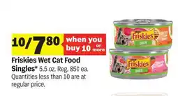 Meijer Friskies Wet Cat Food Singles offer