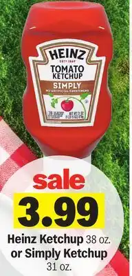 Meijer Heinz Ketchup 38 oz. or Simply Ketchup 31 oz offer