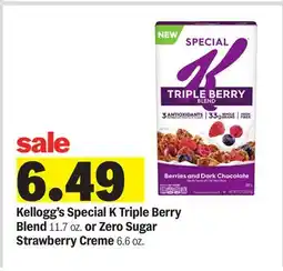 Meijer Kellogg's Special K Triple Berry Blend 11.7 oz. or Zero Sugar Strawberry Creme 6.6 oz offer