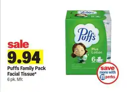 Meijer Puffs Family Pack Facial Tissue offer