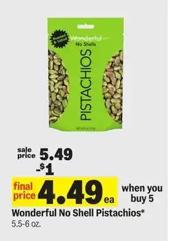 Meijer Wonderful No Shell Pistachios offer