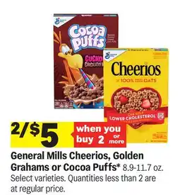 Meijer General Mills Cheerios, Golden Grahams or Cocoa Puffs offer