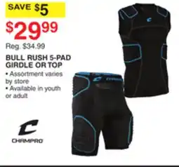 Dunham's Sports BULL RUSH 5-PAD GIRDLE OR TOP offer