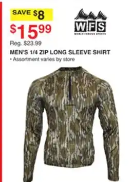 Dunham's Sports MEN'S 1/4 ZIP LONG SLEEVE SHIRT offer