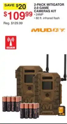 Dunham's Sports MUDDY 2-PACK MITIGATOR 2.0 GAME CAMERAS KIT offer