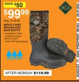 Dunham's Sports MEN'S CAMO BRUSHLAND MUD BOOTS offer