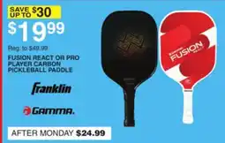 Dunham's Sports FUSION REACT OR PRO PLAYER CARBON PICKLEBALL PADDLE offer
