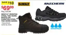 Dunham's Sports MEN'S 6 IRONTON STEEL TOE WORK BOOTS OR CANKTON STEEL TOE WORK SHOES offer