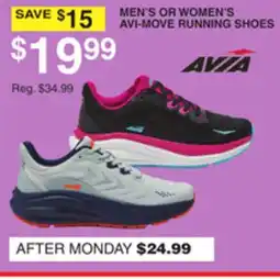 Dunham's Sports AVIA MEN'S OR WOMEN'S AVI-MOVE RUNNING SHOES offer