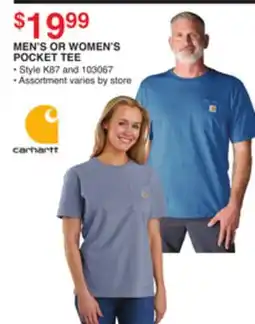 Dunham's Sports CARHARTT MEN'S OR WOMEN'S POCKET TEE offer