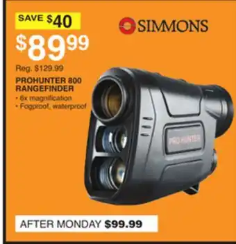 Dunham's Sports SIMMONS PROHUNTER 800 RANGEFINDER offer