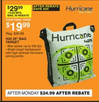 Dunham's Sports H20 20 BAG TARGET offer