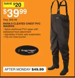 Dunham's Sports RANA II CLEATED CHEST PVC WADERS offer