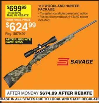 Dunham's Sports SAVAGE 110 WOODLAND HUNTER PACKAGE offer