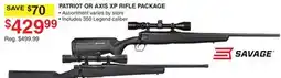 Dunham's Sports SAVAGE PATRIOT OR AXIS XP RIFLE PACKAGE offer