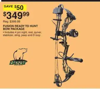 Dunham's Sports BEAR ARCHERY FUSION READY TO HUNT BOW PACKAGE offer