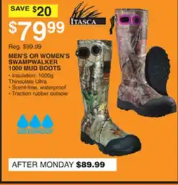 Dunham's Sports MEN'S OR WOMEN'S SWAMPWALKER 1000 MUD BOOTS offer
