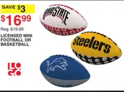 Dunham's Sports LICENSED MINI FOOTBALL OR BASKETBALL offer