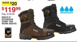 Dunham's Sports MEN'S 9 SCORPION COMP TOE WORK BOOTS offer