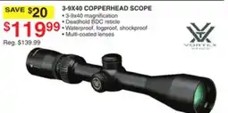 Dunham's Sports 3-9X40 COPPERHEAD SCOPE offer