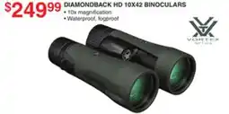 Dunham's Sports VORTEX DIAMONDBACK HD 10X42 BINOCULARS offer