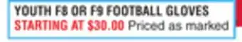 Dunham's Sports YOUTH F8 OR F9 FOOTBALL GLOVES offer