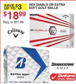 Dunham's Sports HEX DIABLO OR EXTRA SOFT GOLF BALLS offer